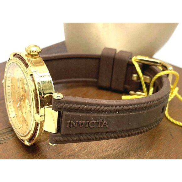 Invicta Women\'s Watch 29138 Bolt Gold Tone Dial Brown Rubber Strap Quart… main image 10